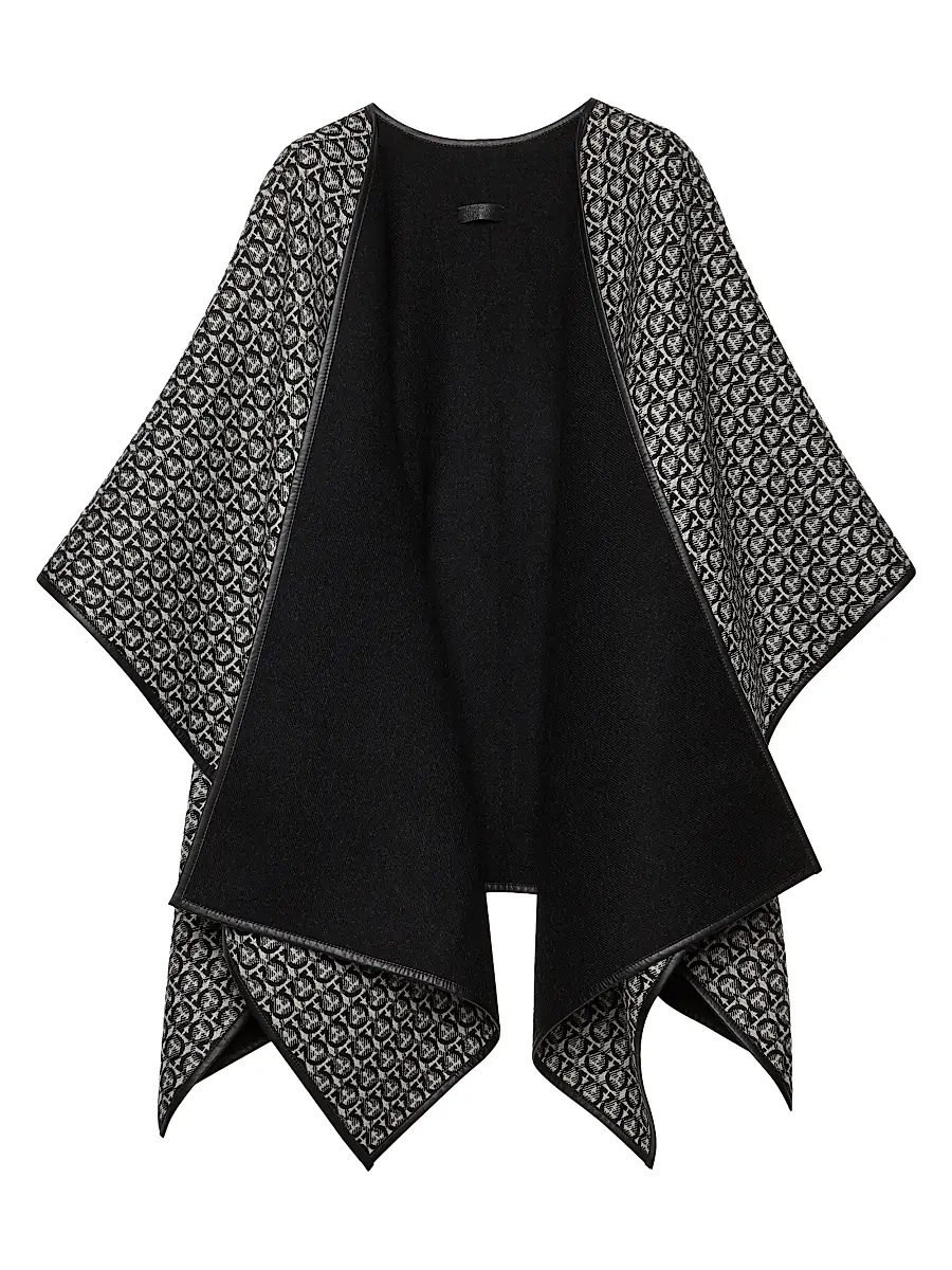 Women's New New Ganc Wool & Leather-Trim Stole - Black Women's New New Ganc Wool & Leather-Trim Stole - Black