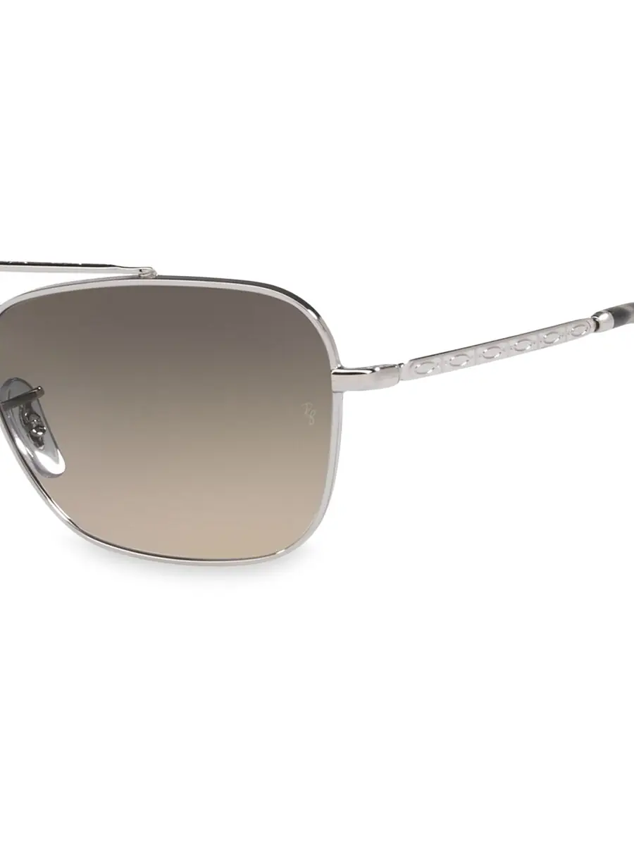 Ray-Ban Men's Italy Rb3636 58MM New Caravan Square Sunglasses - Silver | Thumbnail 2