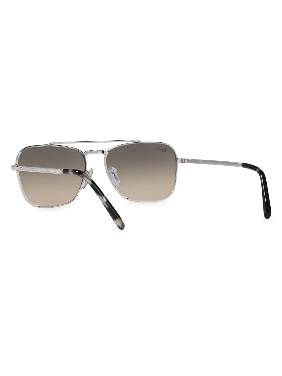 Ray-Ban Men's Italy Rb3636 58MM New Caravan Square Sunglasses - Silver | Thumbnail 4