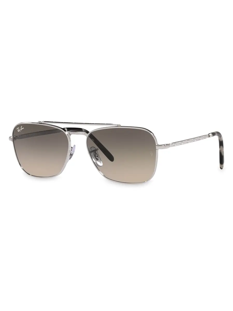 Ray-Ban Men's Italy Rb3636 58MM New Caravan Square Sunglasses - Silver | Image 1 Ray-Ban Men's Italy Rb3636 58MM New Caravan Square Sunglasses - Silver | Image 1