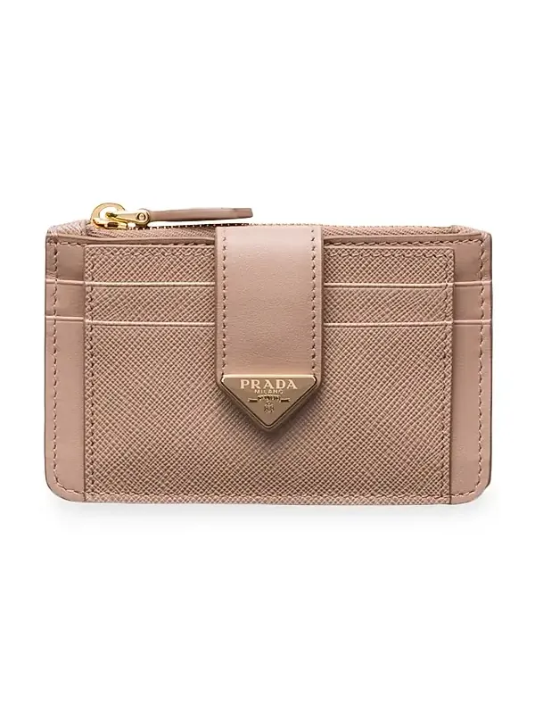 Women's Saffiano and Smooth Leather Card Holder Women's Saffiano and Smooth Leather Card Holder