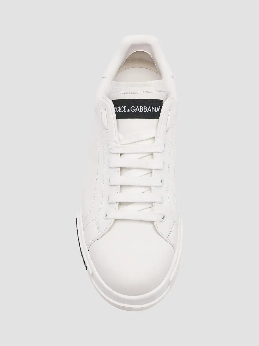 Dolce & Gabbana Men's Portofino Leather Sneakers - Bianco | Thumbnail 4