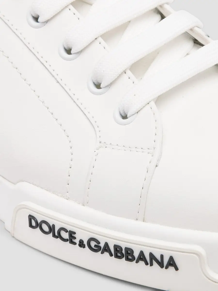 Dolce & Gabbana Men's Portofino Leather Sneakers - Bianco | Thumbnail 5