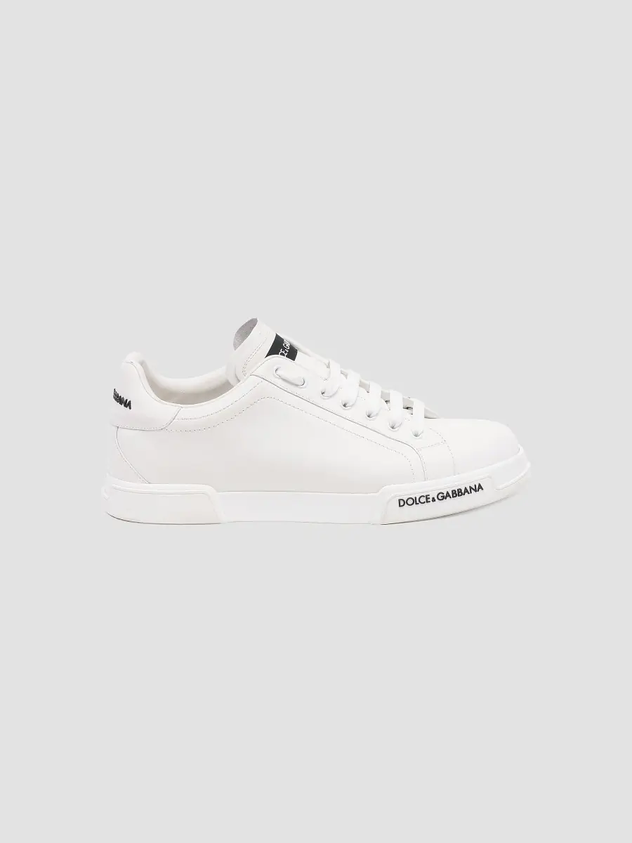 Dolce & Gabbana Men's Portofino Leather Sneakers - Bianco | Thumbnail 6