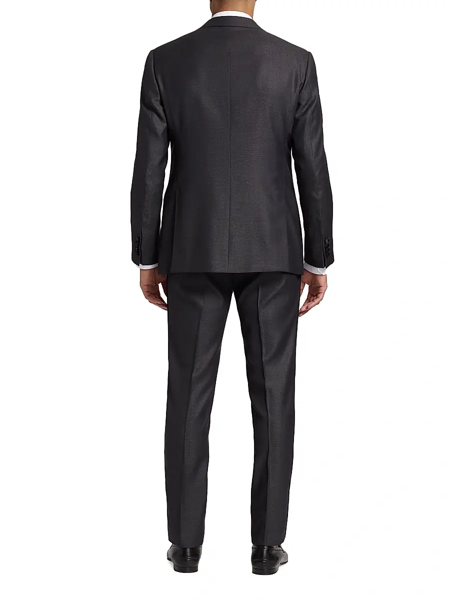 Emporio Armani Men's Textured Wool-Silk Tuxedo - Grey | Thumbnail 5