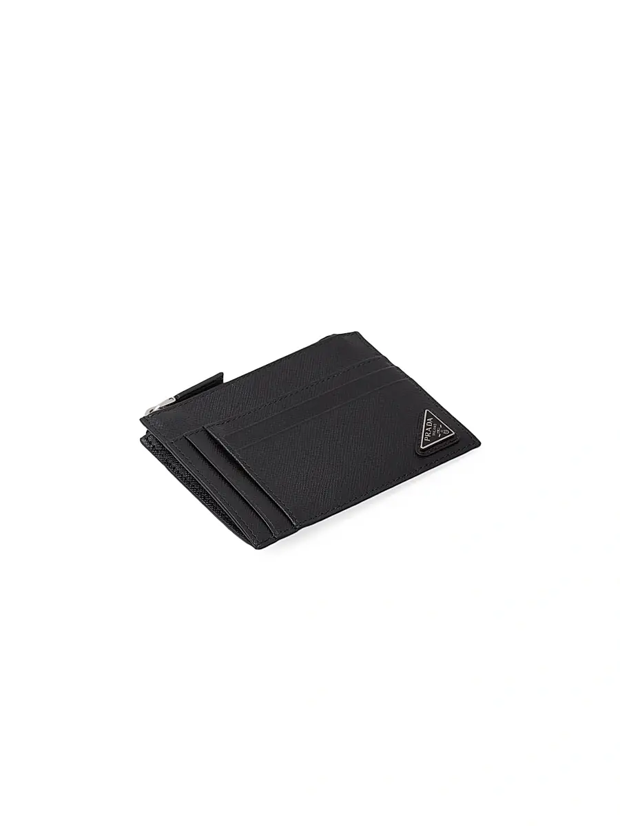 Prada Men's Saffiano Leather Card Holder | Thumbnail 2 Prada Men's Saffiano Leather Card Holder | Thumbnail 2