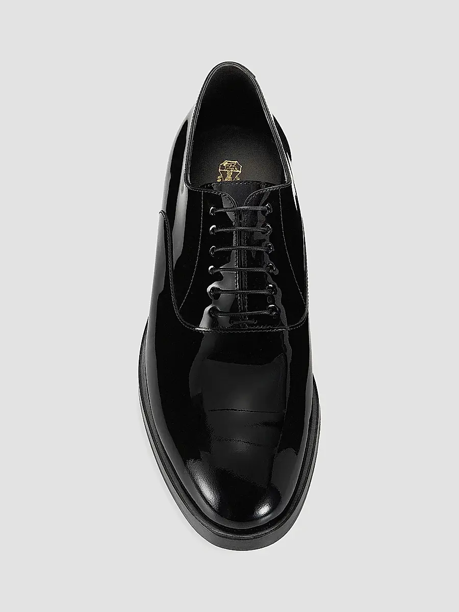 Brunello Cucinelli Men's Patent Leather Tuxedo Shoes | Thumbnail 5 Brunello Cucinelli Men's Patent Leather Tuxedo Shoes | Thumbnail 5