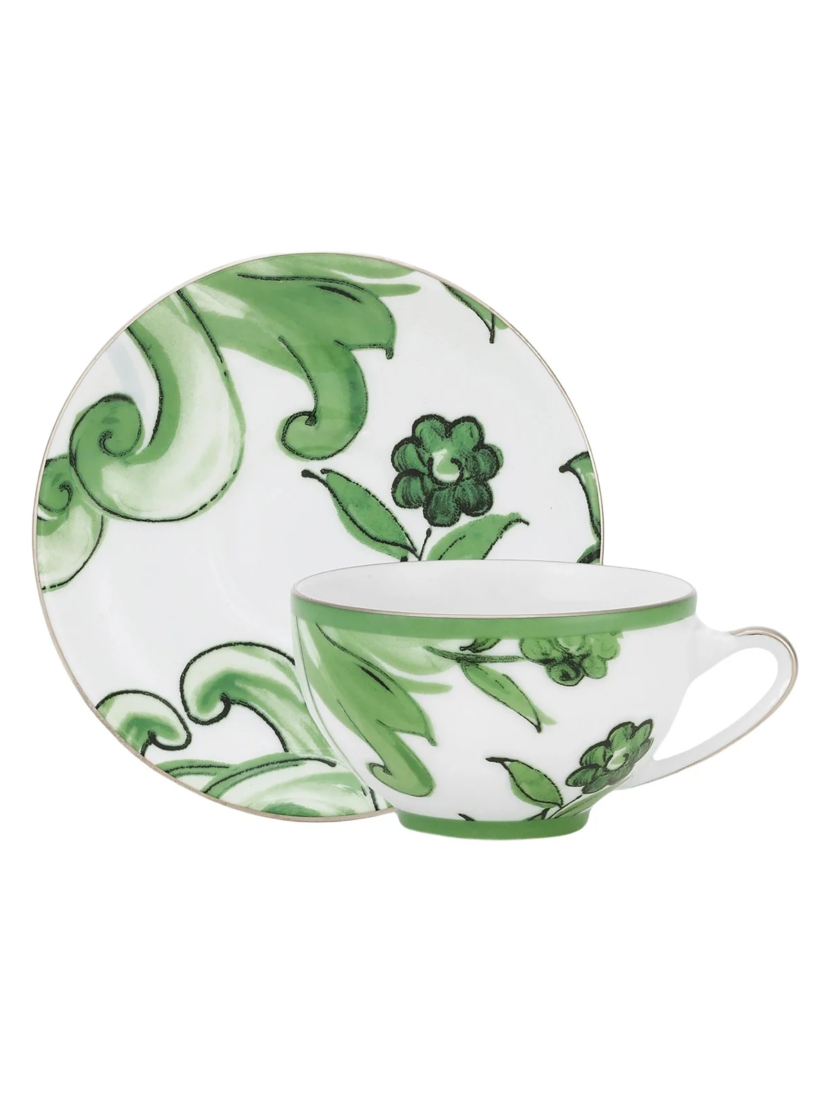 Dolce & Gabbana Verde Maiolica Cup & Saucer Set - Green