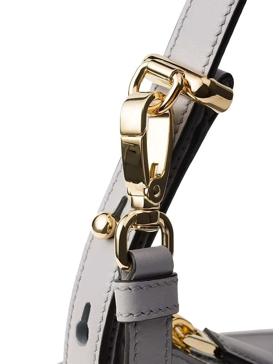 Prada Women's Arqué Leather Shoulder Bag - Grey | Thumbnail 5 Prada Women's Arqué Leather Shoulder Bag - Grey | Thumbnail 5