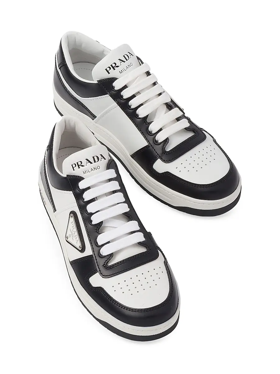 Prada Women's Downtown Perforated Leather Sneakers | Thumbnail 3 Prada Women's Downtown Perforated Leather Sneakers | Thumbnail 3