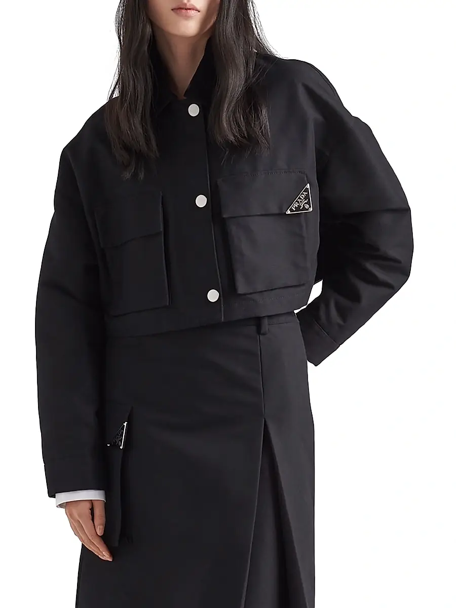 Prada Women's Technical Canvas Blouson Jacket - Black | Thumbnail 2 Prada Women's Technical Canvas Blouson Jacket - Black | Thumbnail 2
