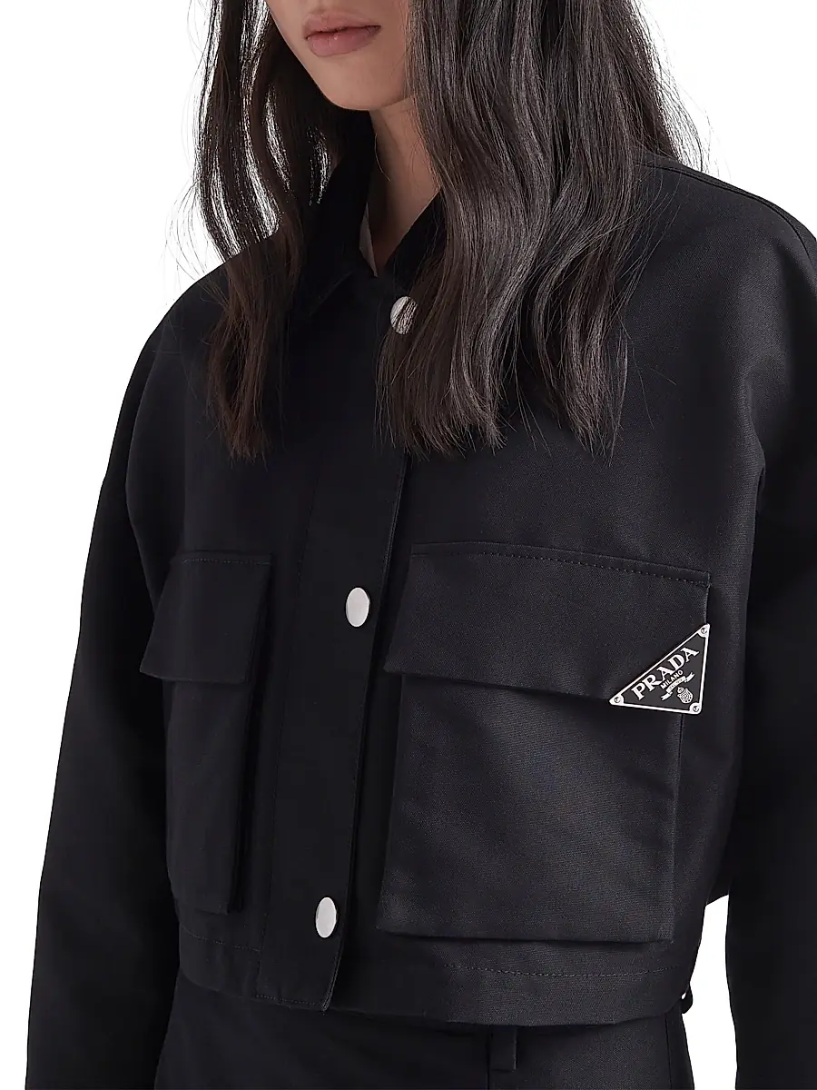 Prada Women's Technical Canvas Blouson Jacket - Black | Thumbnail 3 Prada Women's Technical Canvas Blouson Jacket - Black | Thumbnail 3