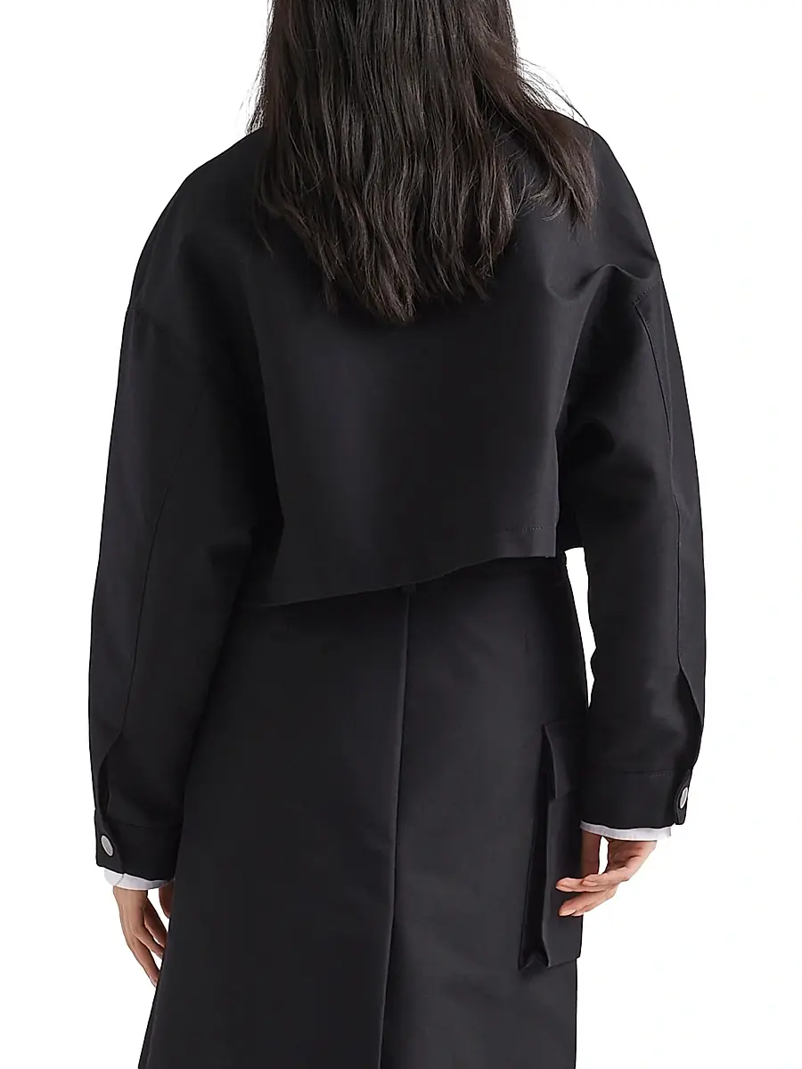 Prada Women's Technical Canvas Blouson Jacket - Black | Thumbnail 4 Prada Women's Technical Canvas Blouson Jacket - Black | Thumbnail 4