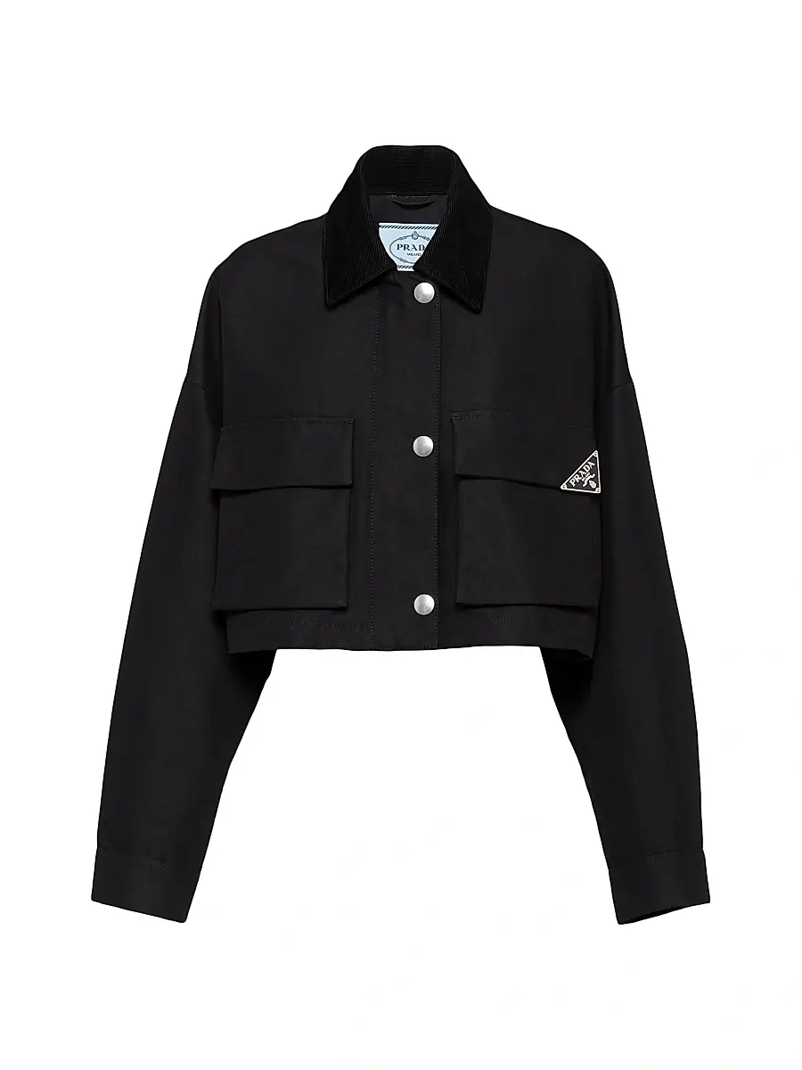 Prada Women's Technical Canvas Blouson Jacket - Black | Thumbnail 1 Prada Women's Technical Canvas Blouson Jacket - Black | Thumbnail 1