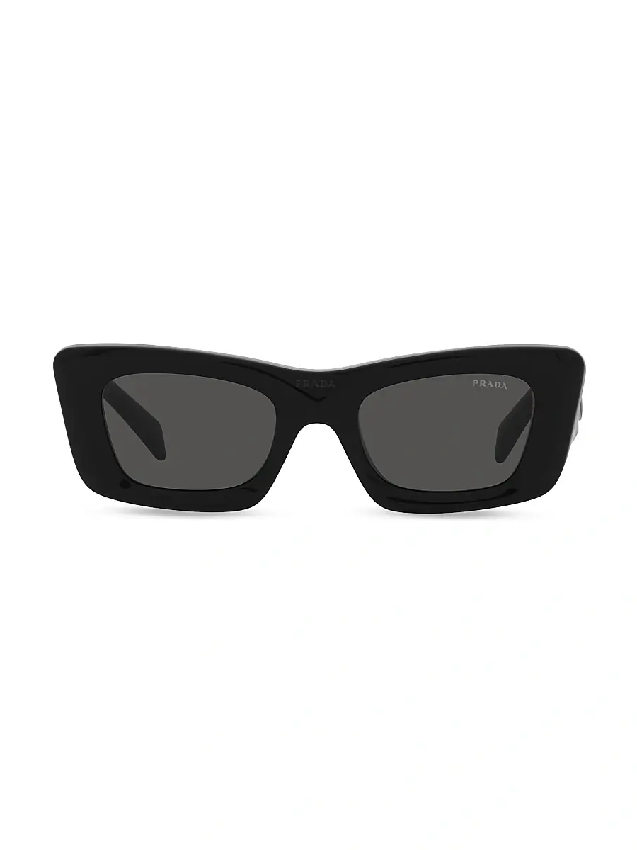 Prada Women's 50MM Rectangular Sunglasses - Black | Thumbnail 2