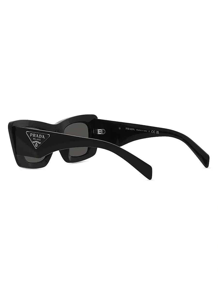 Prada Women's 50MM Rectangular Sunglasses - Black | Thumbnail 6