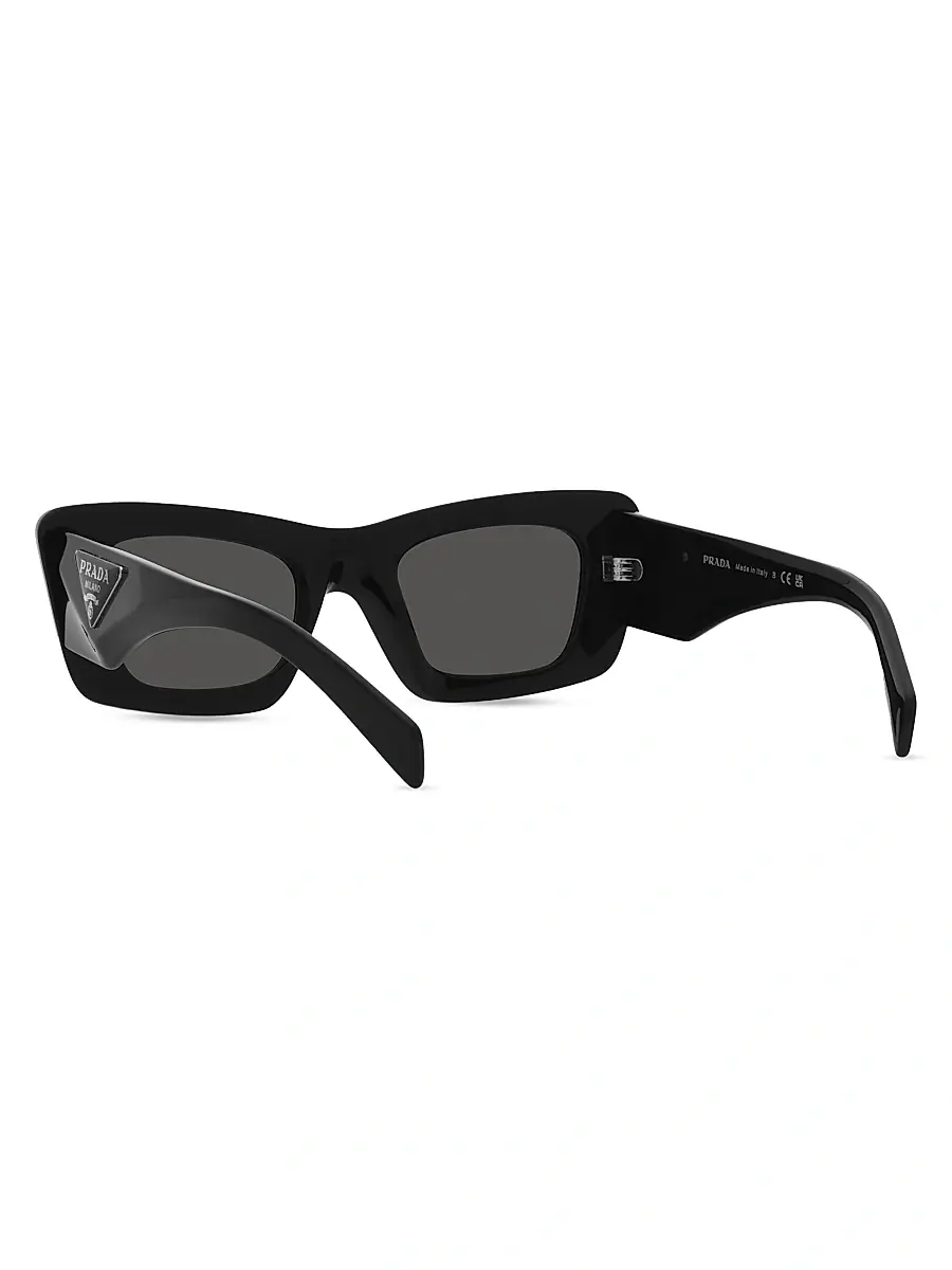 Prada Women's 50MM Rectangular Sunglasses - Black | Thumbnail 7
