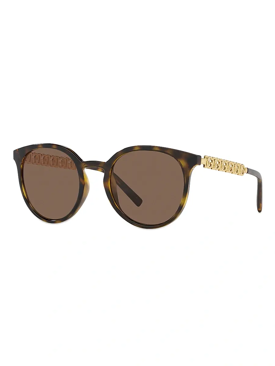 Dolce & Gabbana Women's 52MM Round Sunglasses - Havana | Thumbnail 2 Dolce & Gabbana Women's 52MM Round Sunglasses - Havana | Thumbnail 2