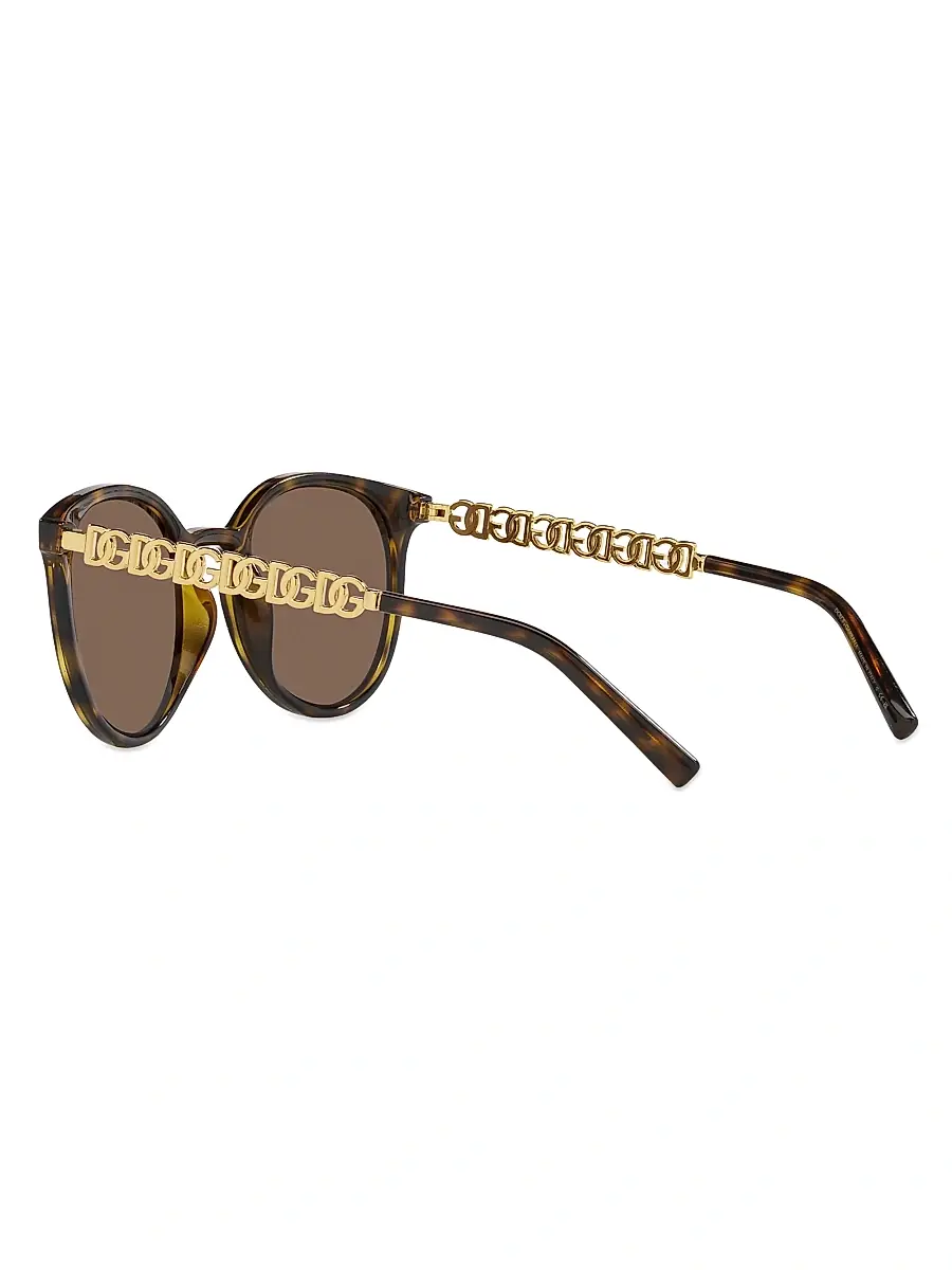 Dolce & Gabbana Women's 52MM Round Sunglasses - Havana | Thumbnail 5 Dolce & Gabbana Women's 52MM Round Sunglasses - Havana | Thumbnail 5