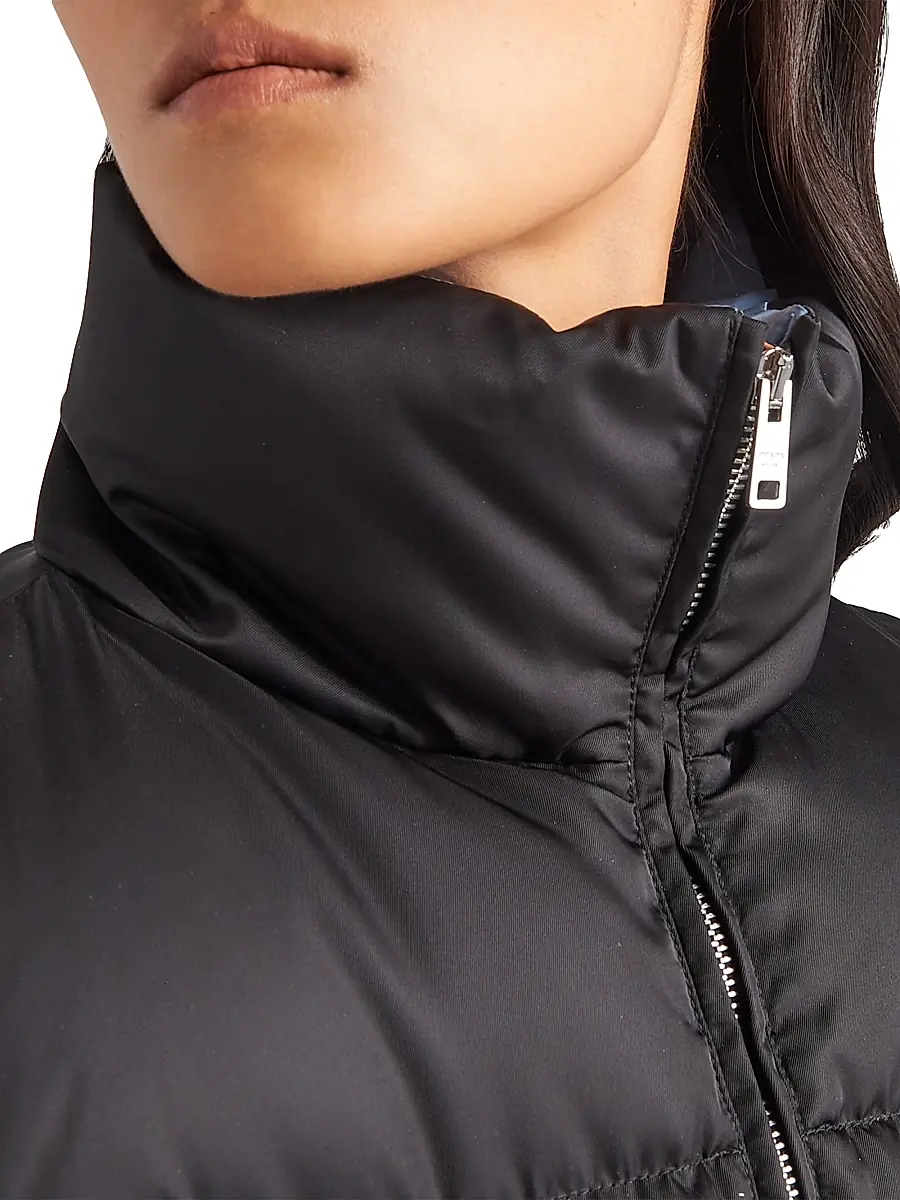 Prada Women's Re-Nylon Cropped Down Jacket - Black | Thumbnail 3 Prada Women's Re-Nylon Cropped Down Jacket - Black | Thumbnail 3