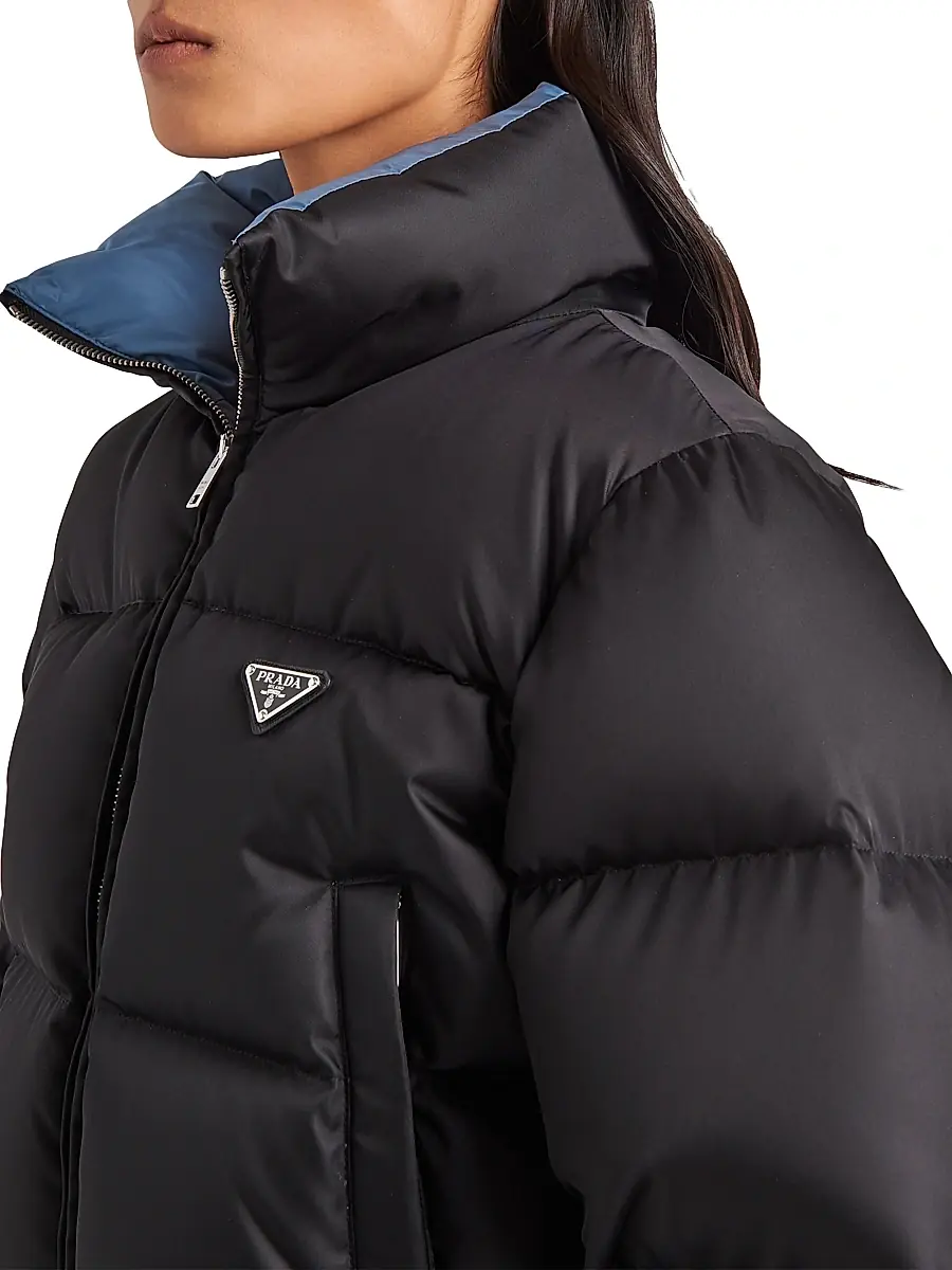 Prada Women's Re-Nylon Cropped Down Jacket - Black | Thumbnail 4 Prada Women's Re-Nylon Cropped Down Jacket - Black | Thumbnail 4