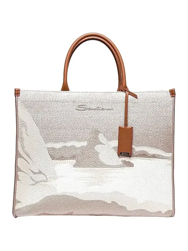 Women's Embroidered Shopper Tote Bag Women's Embroidered Shopper Tote Bag