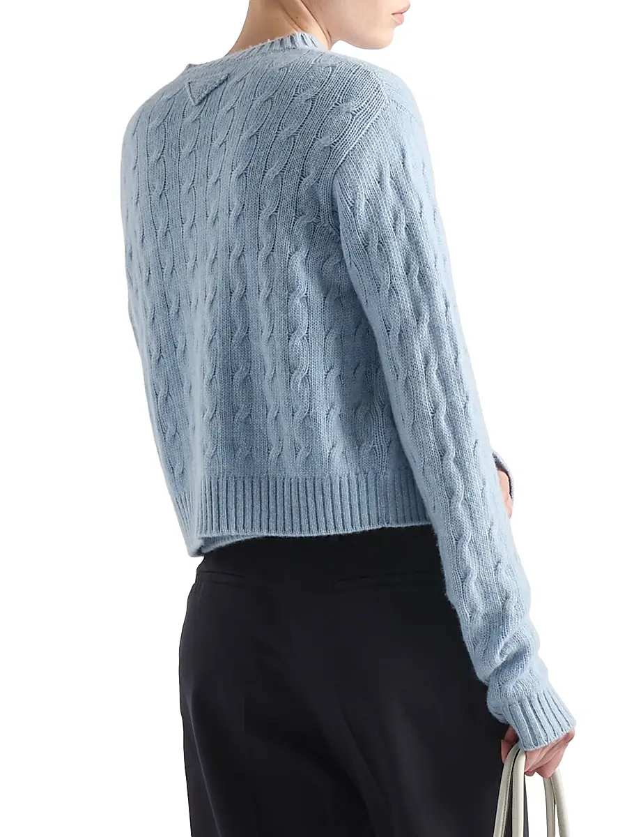 Prada Women's Re-Cashmere Cardigan - Blue | Thumbnail 3 Prada Women's Re-Cashmere Cardigan - Blue | Thumbnail 3