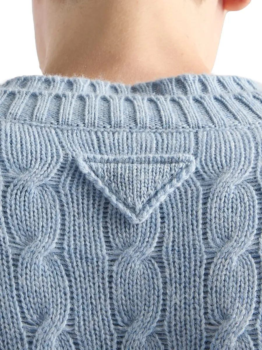 Prada Women's Re-Cashmere Cardigan - Blue | Thumbnail 6 Prada Women's Re-Cashmere Cardigan - Blue | Thumbnail 6