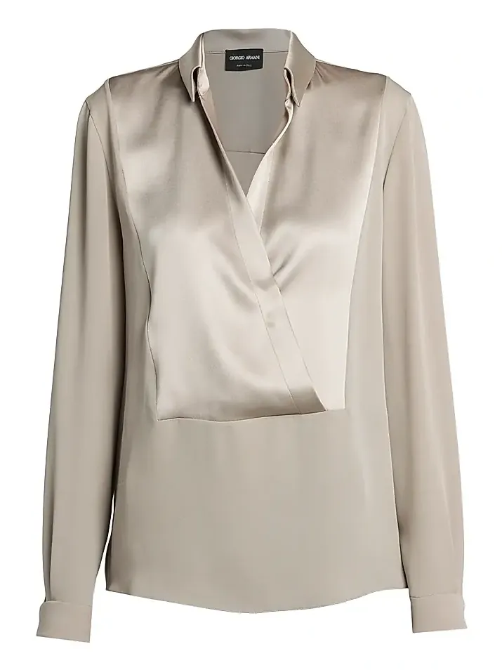 Women's Silk Paneled Blouse