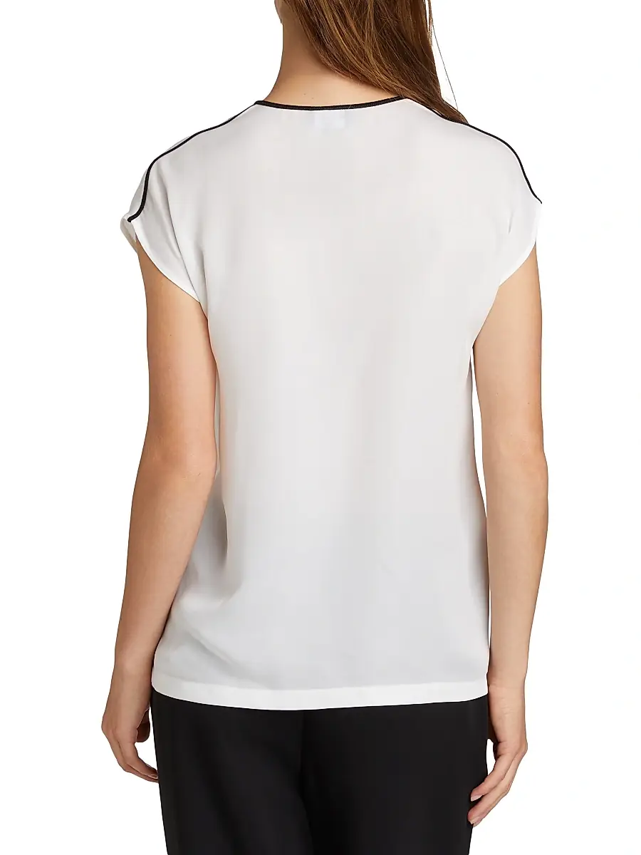 Giorgio Armani Women's Tassel Silk Georgette Blouse | Thumbnail 4 Giorgio Armani Women's Tassel Silk Georgette Blouse | Thumbnail 4