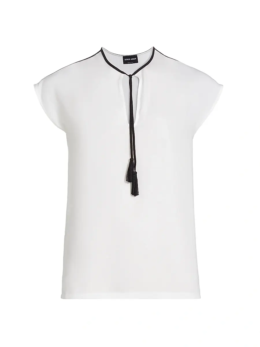 Women's Tassel Silk Georgette Blouse Women's Tassel Silk Georgette Blouse
