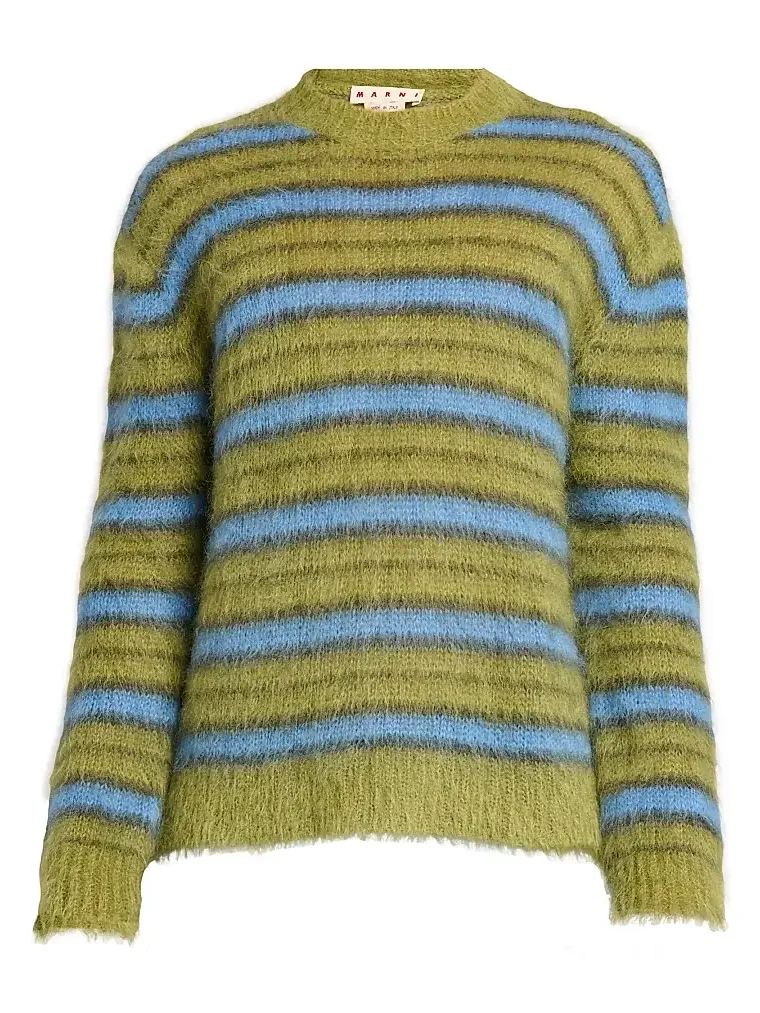 Marni Men's Fuzzy Wuzzy Brushed Stripe Sweater