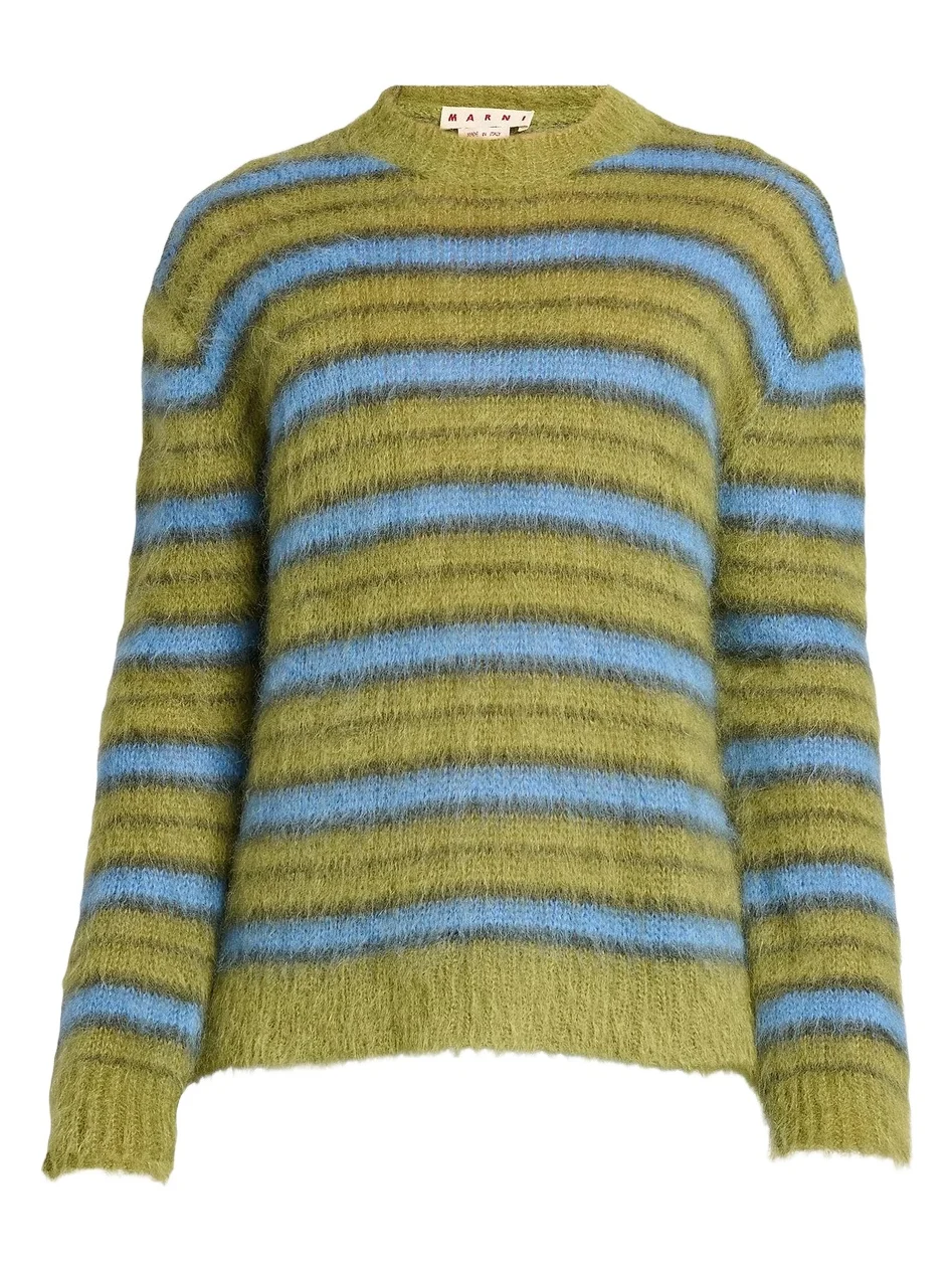Marni Men's Fuzzy Wuzzy Brushed Stripe Sweater