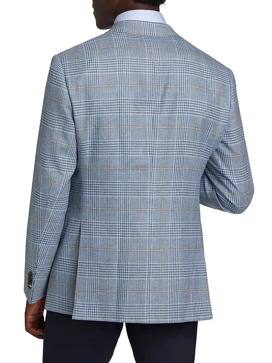 Giorgio Armani Men's Plaid Tailored Wool Jacket | Thumbnail 5 Giorgio Armani Men's Plaid Tailored Wool Jacket | Thumbnail 5