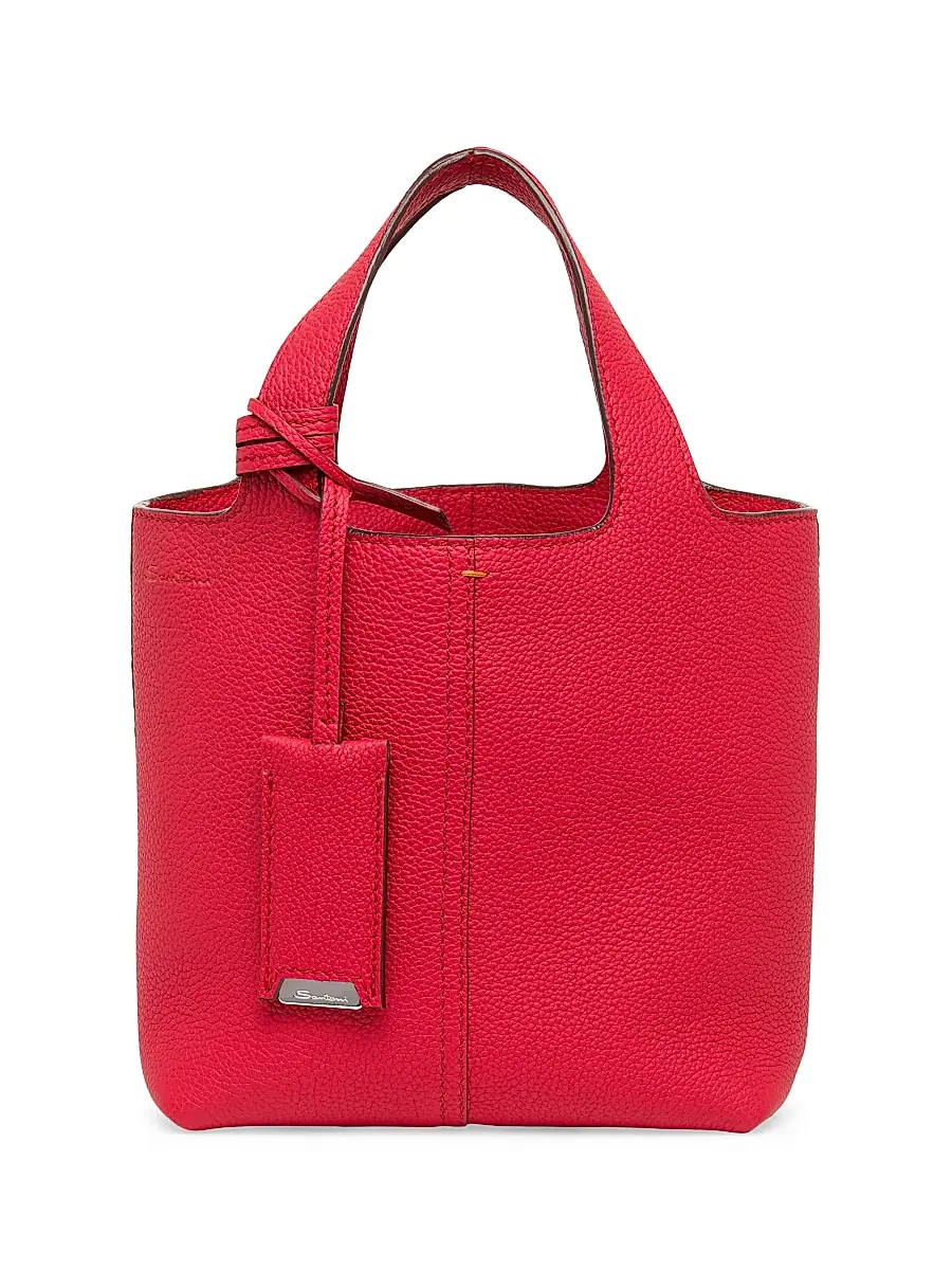 Santoni Women's Mini Chapelier Leather Tote Bag - Red | Image 1 Santoni Women's Mini Chapelier Leather Tote Bag - Red | Image 1