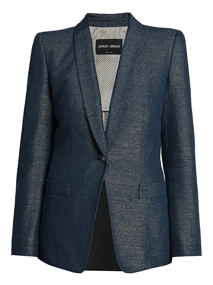 Women's Metallic Denim Blazer Women's Metallic Denim Blazer