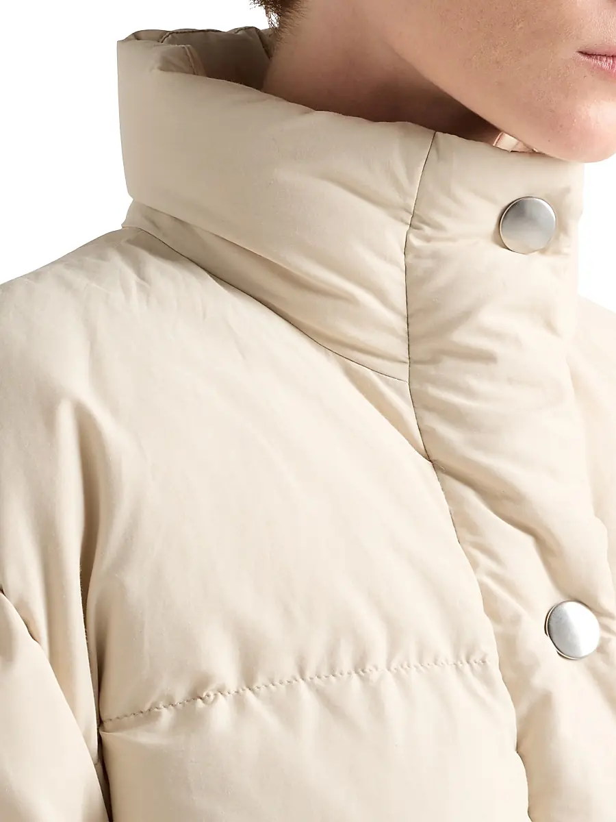 Prada Women's Technical Fabric Down Jacket - Beige Khaki | Thumbnail 4 Prada Women's Technical Fabric Down Jacket - Beige Khaki | Thumbnail 4