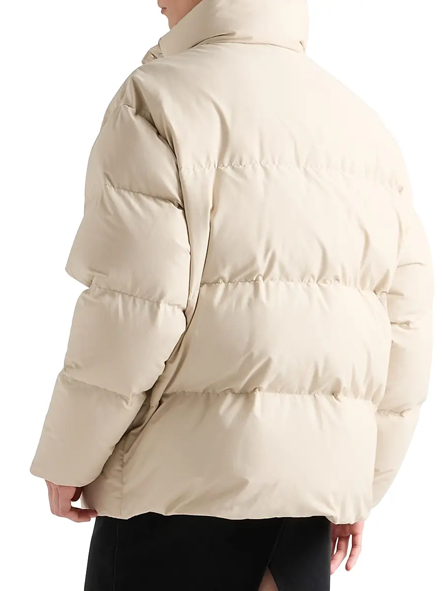 Prada Women's Technical Fabric Down Jacket - Beige Khaki | Thumbnail 5 Prada Women's Technical Fabric Down Jacket - Beige Khaki | Thumbnail 5