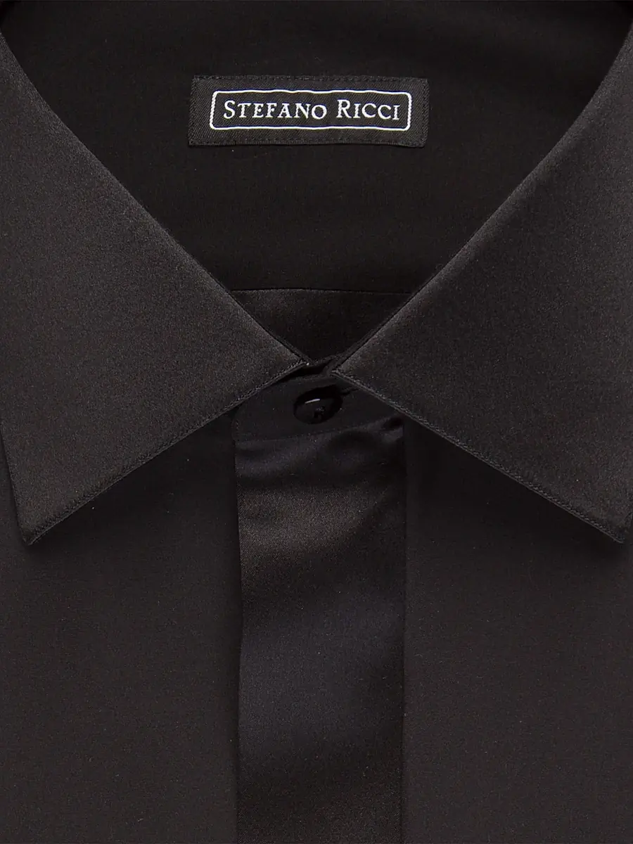 Stefano Ricci Men's Tuxedo Shirt - Black | Thumbnail 2 Stefano Ricci Men's Tuxedo Shirt - Black | Thumbnail 2