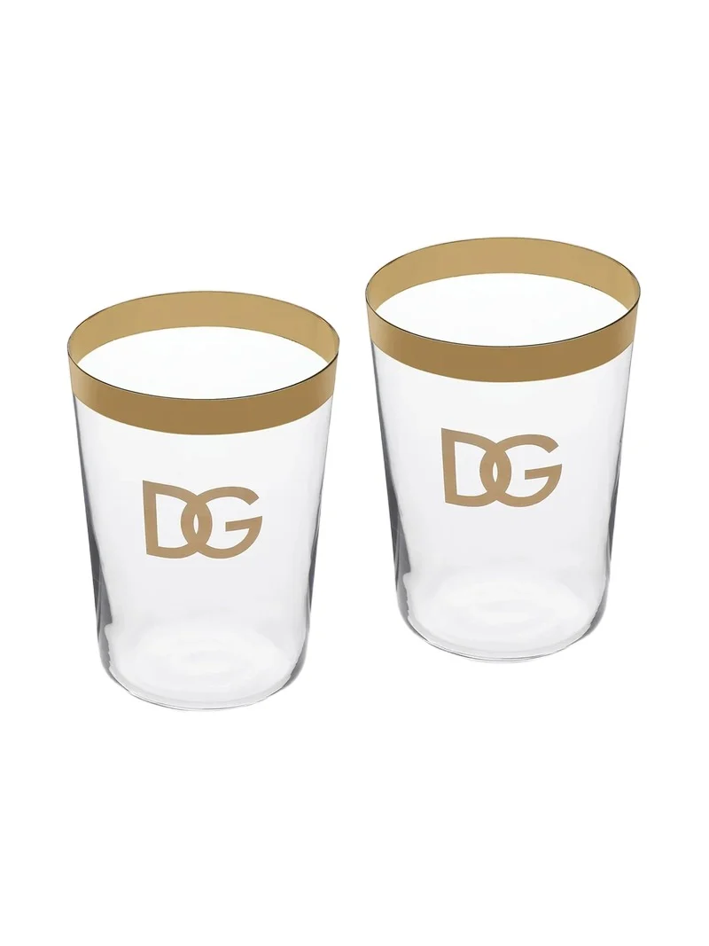 Dolce & Gabbana DG Logo 2-Piece Soft Drinks Glass Set