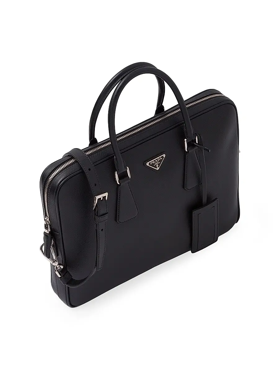 Prada Men's Saffiano Leather Work Bag - Black | Thumbnail 3 Prada Men's Saffiano Leather Work Bag - Black | Thumbnail 3