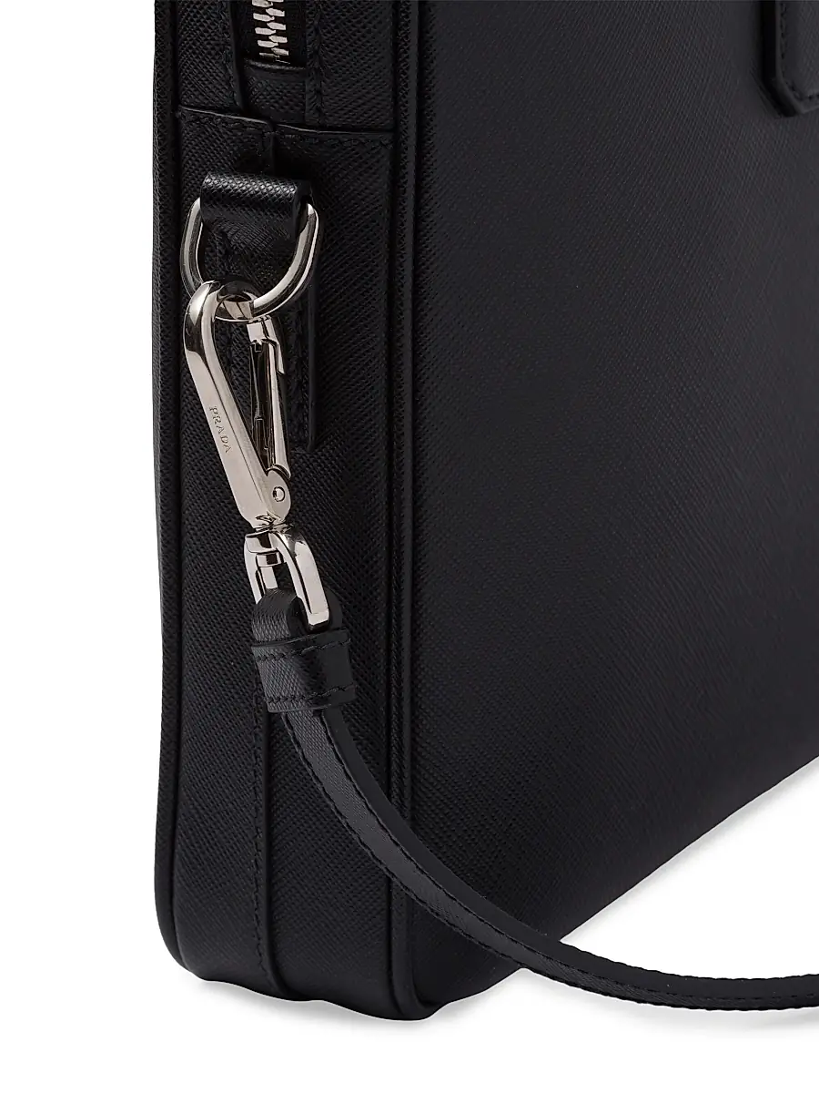 Prada Men's Saffiano Leather Work Bag - Black | Thumbnail 7 Prada Men's Saffiano Leather Work Bag - Black | Thumbnail 7