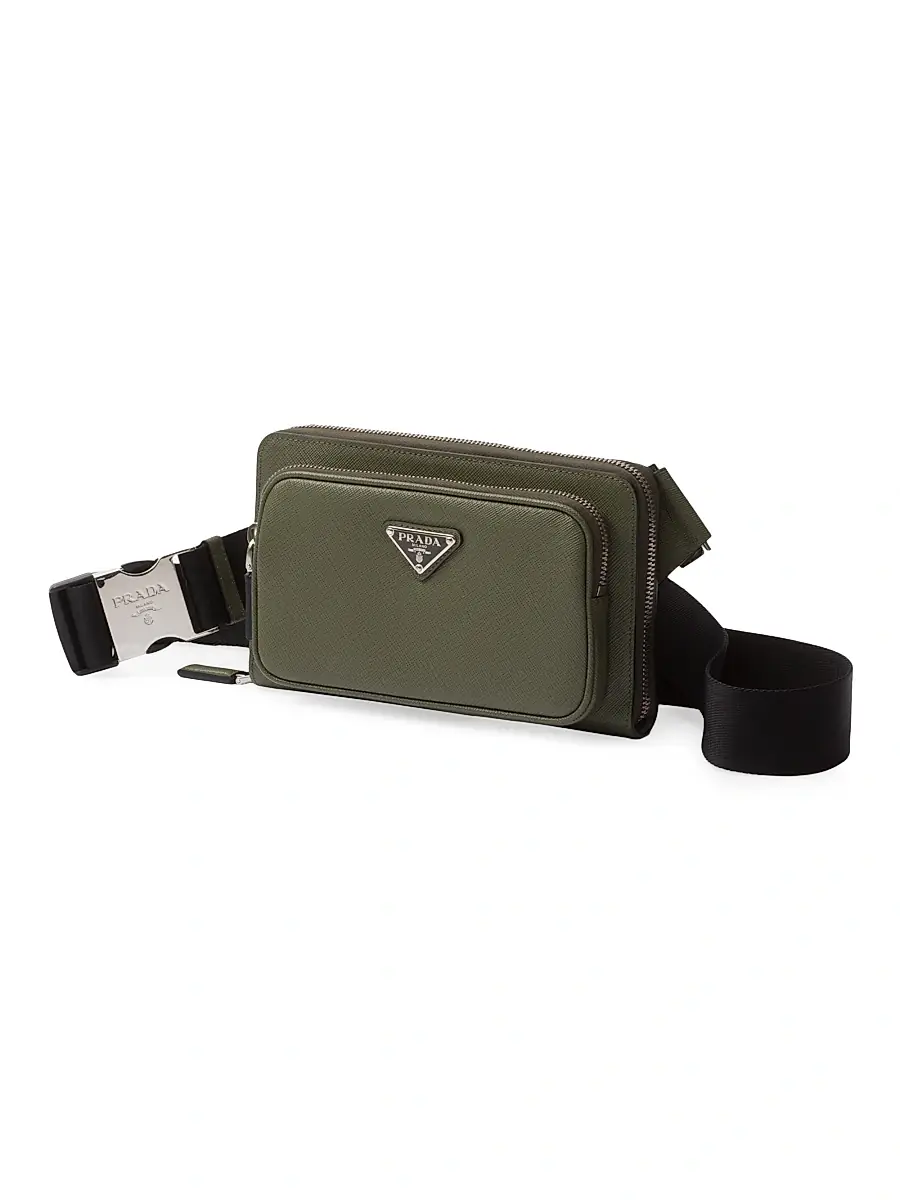 Prada Men's Saffiano Leather Belt Bag - Light Blue | Thumbnail 2