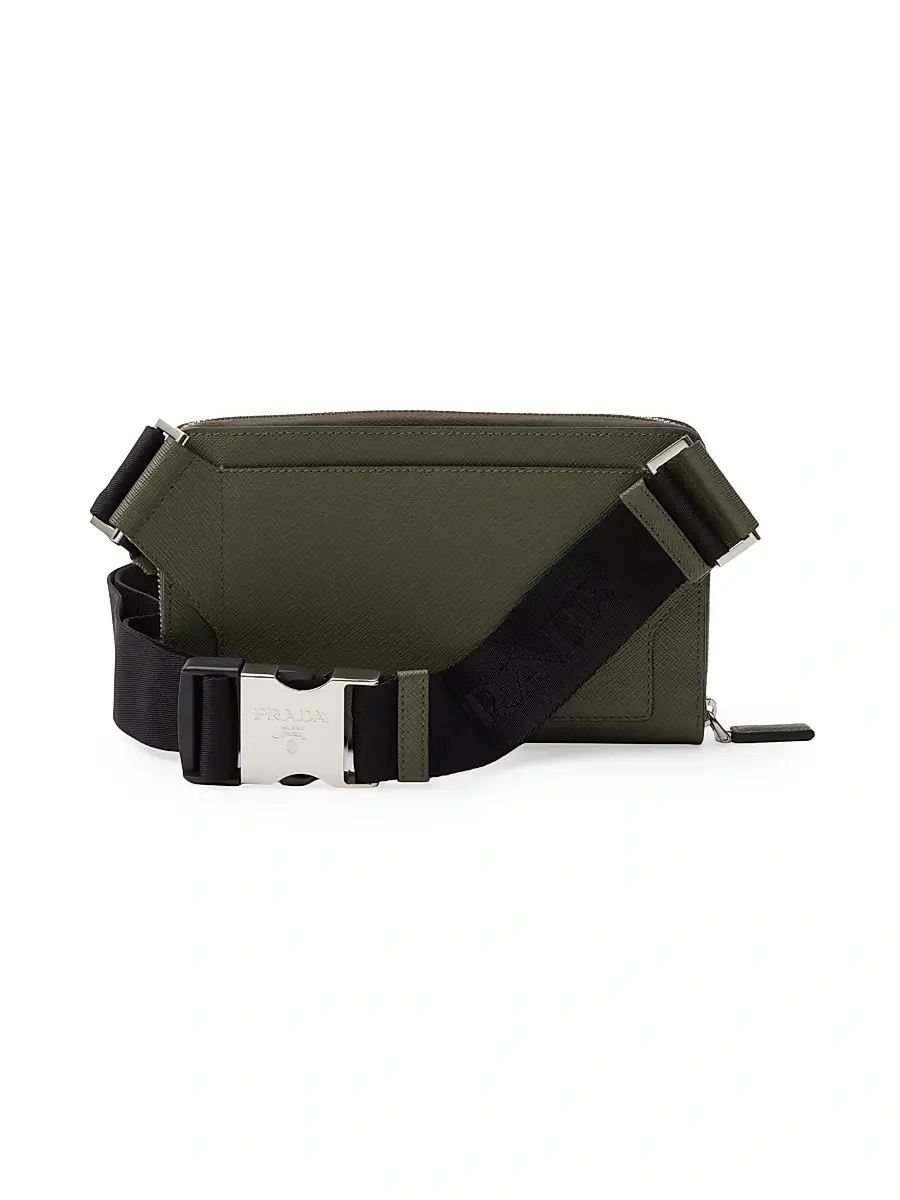 Prada Men's Saffiano Leather Belt Bag - Light Blue | Thumbnail 3