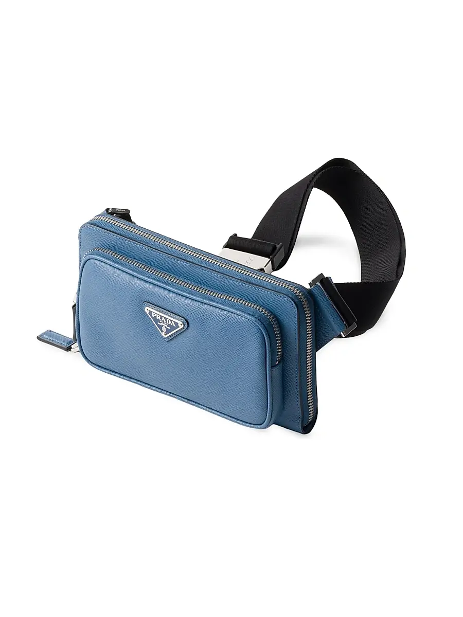 Prada Men's Saffiano Leather Belt Bag - Light Blue | Thumbnail 7