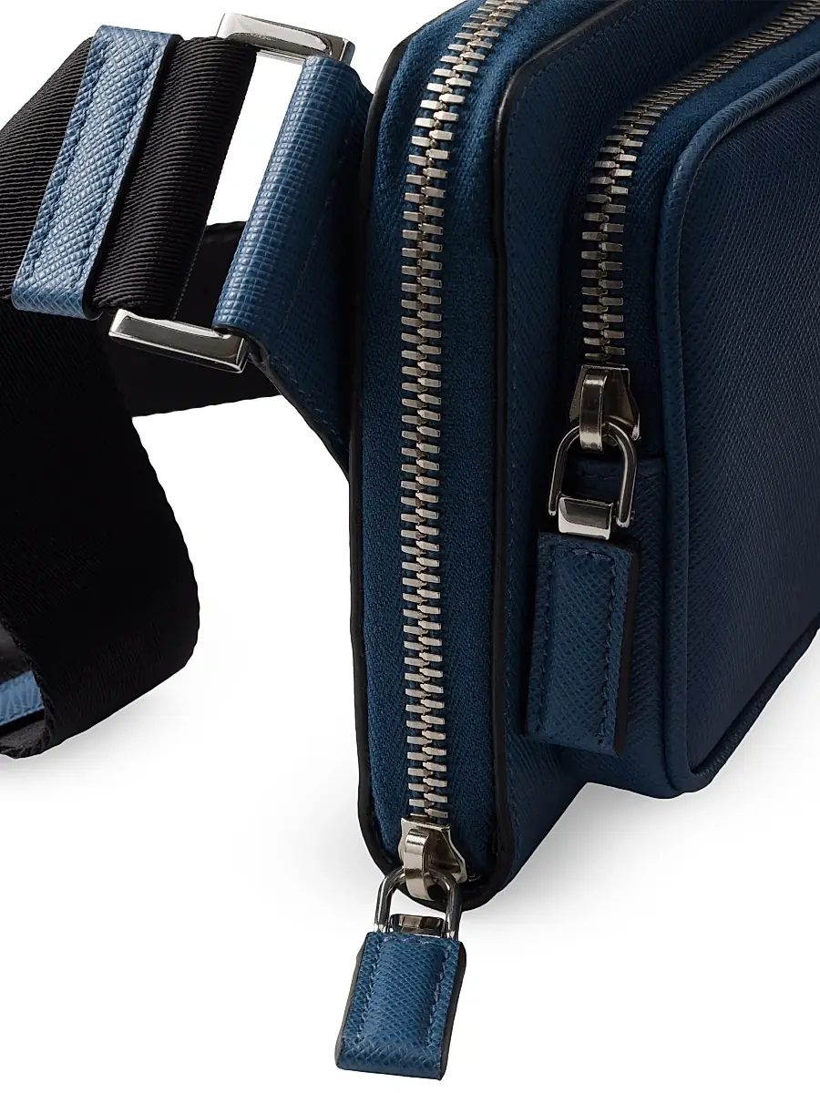 Prada Men's Saffiano Leather Belt Bag - Light Blue | Thumbnail 10