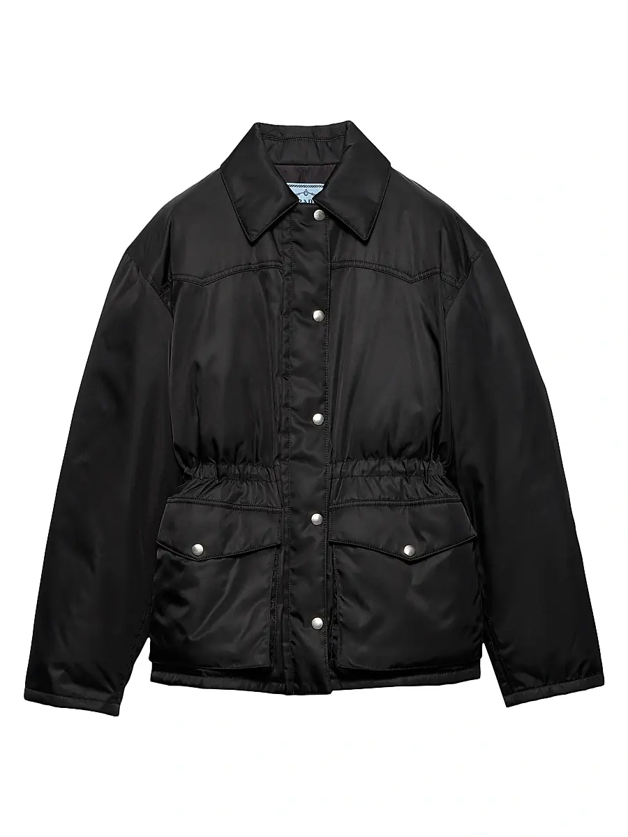 Prada Women's Nylon Down Jacket - Black | Thumbnail 1 Prada Women's Nylon Down Jacket - Black | Thumbnail 1