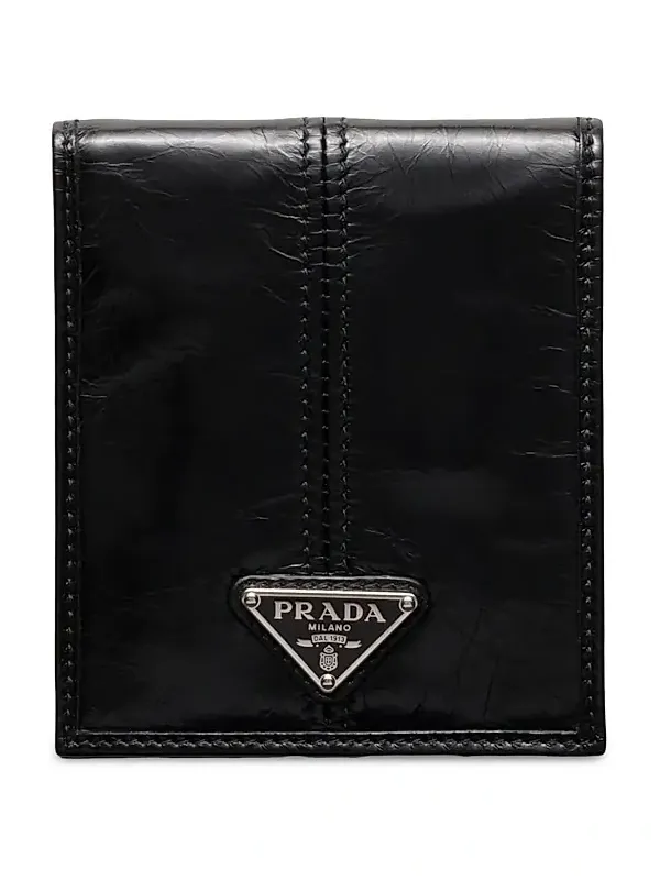Men's Re-Nylon and Leather Wallet - Black Men's Re-Nylon and Leather Wallet - Black