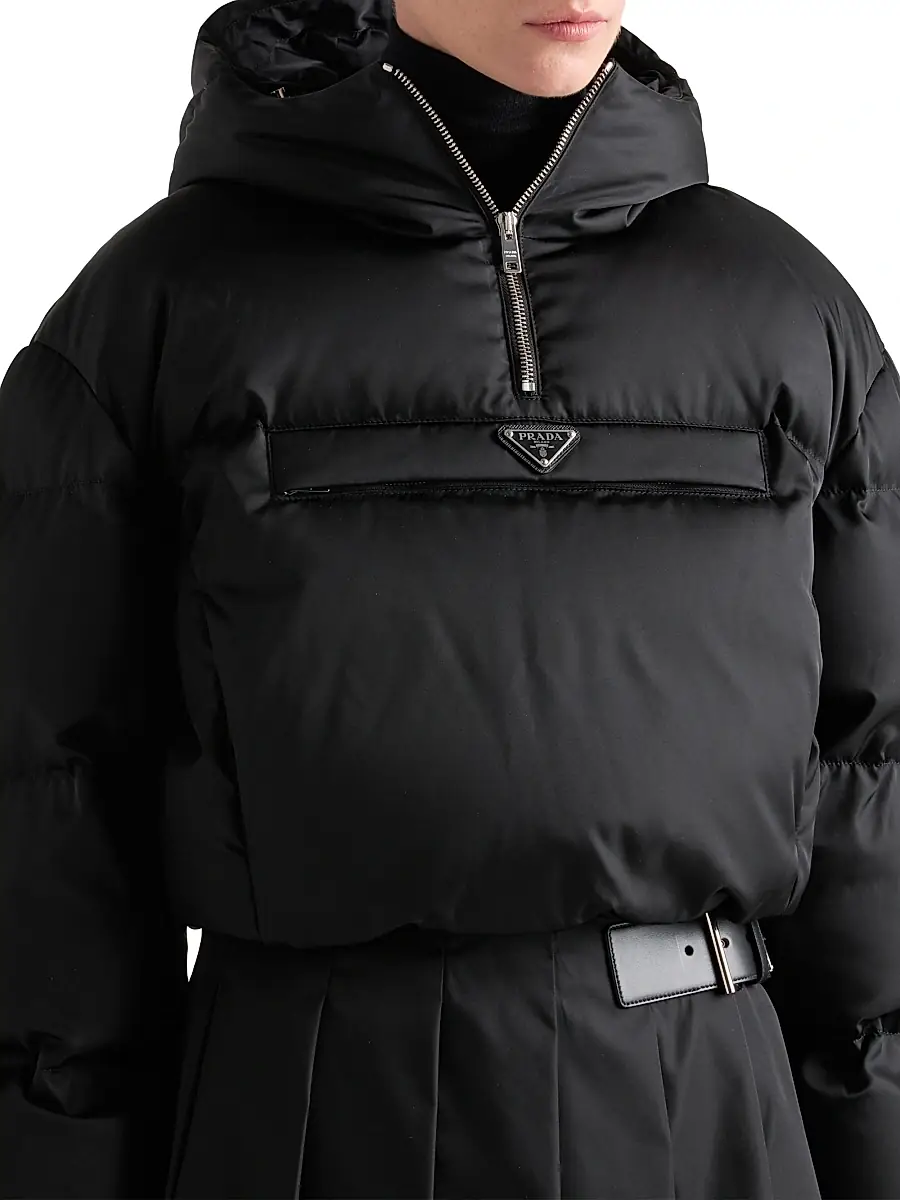 Prada Women's Re-Nylon Cropped Down Jacket - Black | Thumbnail 4 Prada Women's Re-Nylon Cropped Down Jacket - Black | Thumbnail 4