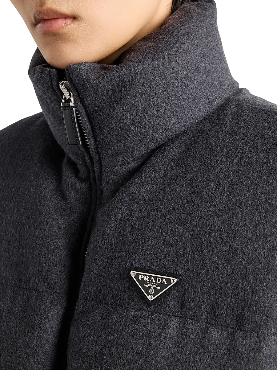 Prada Women's Flannel Down Vest - Grey | Thumbnail 5